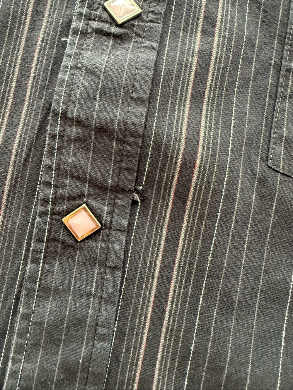Panhandle Slim Western Pearl Snap Shirt Black Pinstripe Cowboy XL - Picture 4 of 10